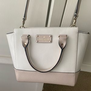 cream & tan Kate Spade satchel purse